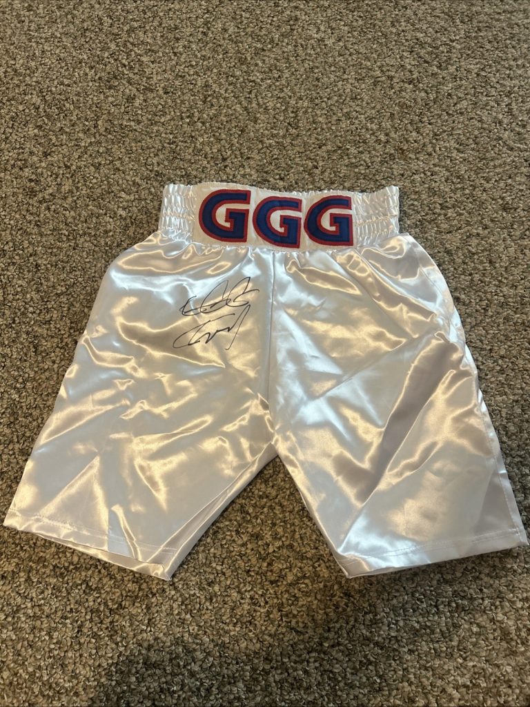 GENNADY GOLOVKIN SIGNED AUTOGRAPH BOXING TRUNKS SHORTS PSA COA BOXER HOF GGG