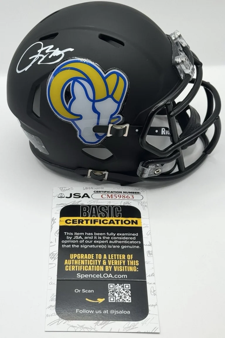 Isaac Bruce Signed Autographed St Louis Rams Mini Helmet JSA COA