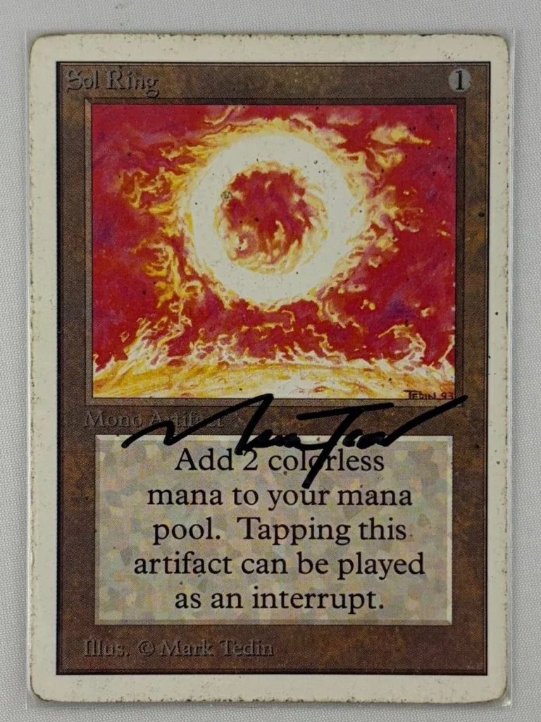 MTG Magic the Gathering Unlimited SOL RING Signed MARK TEDIN Auto