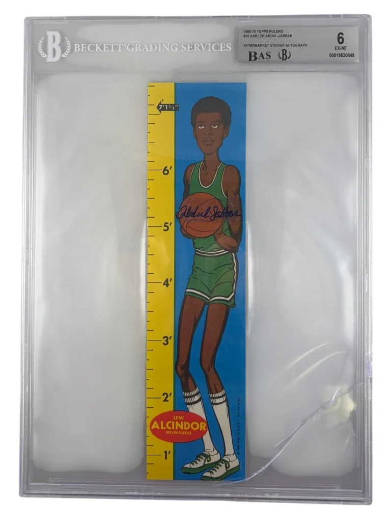 1969 Topps Rulers Kareem Abdul-Jabbar Signed Rookie Card RC BGS 6 10 Auto Cracke