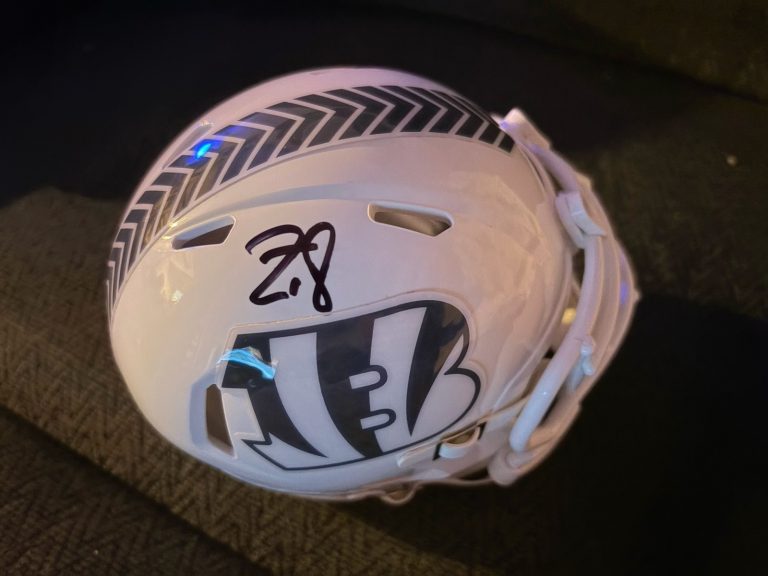 Zac Taylor Signed Cincinnati Bengals Salute To Service Mini Helmet Autographed