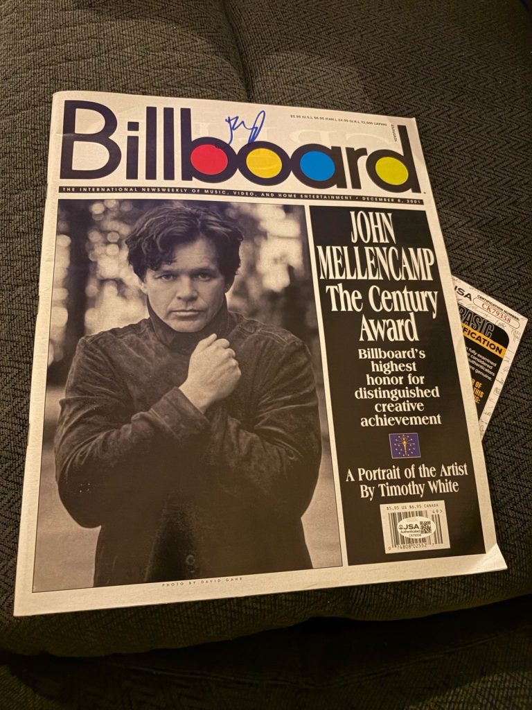 John Mellencamp Signed Billboard Magazine JSA Authenticated COA 12/8/2001
