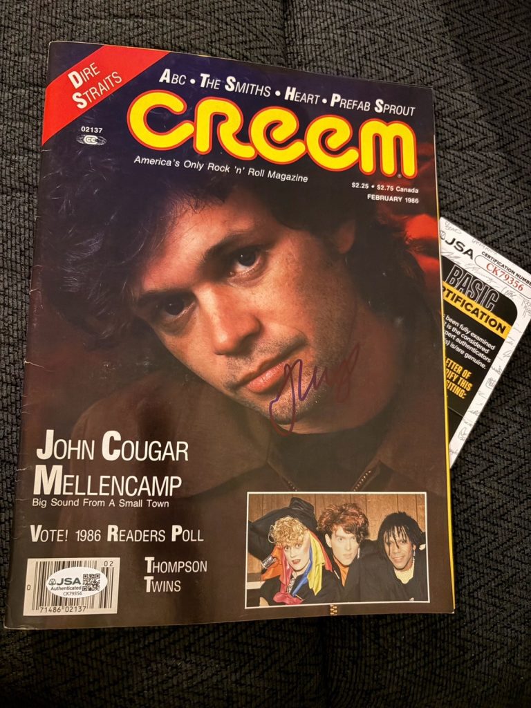 John Mellencamp Signed Creem Magazine JSA Authenticated COA February 1986