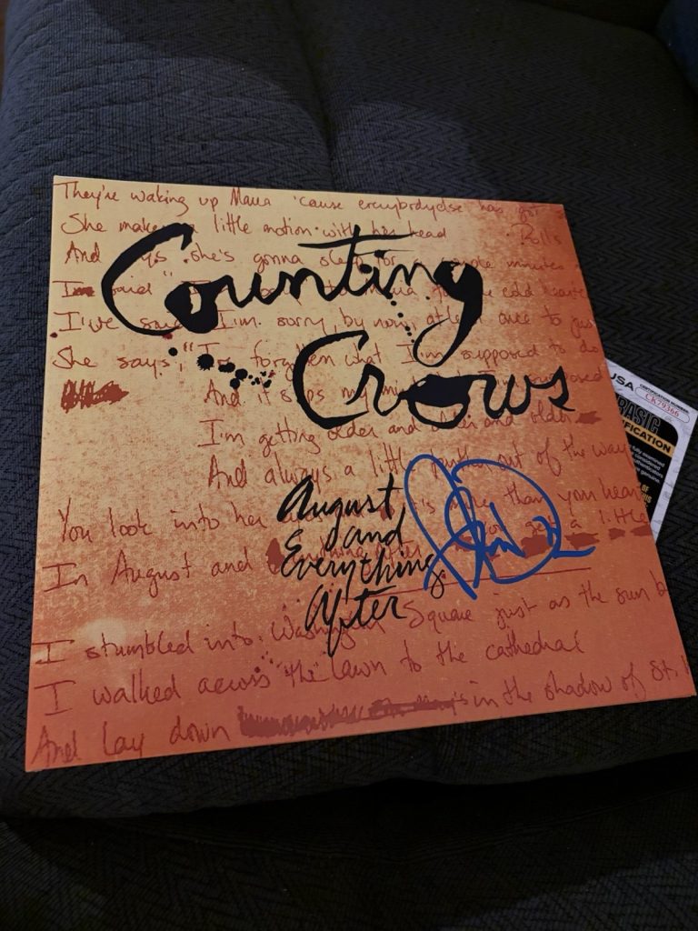 Adam Duritz SIGNED Vinyl ALBUM JSA Authenticated COA August & Everything After