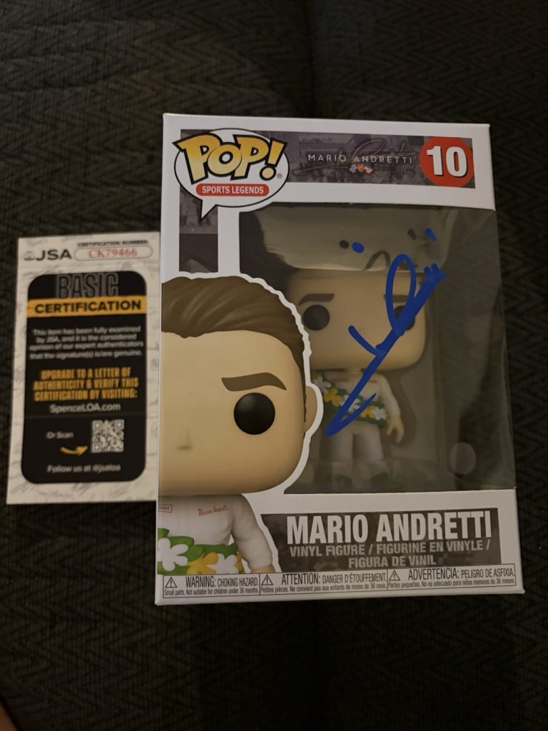 Mario Andretti Signed Funko Pop 10 JSA Authentication COA Indy 500 Car Racing