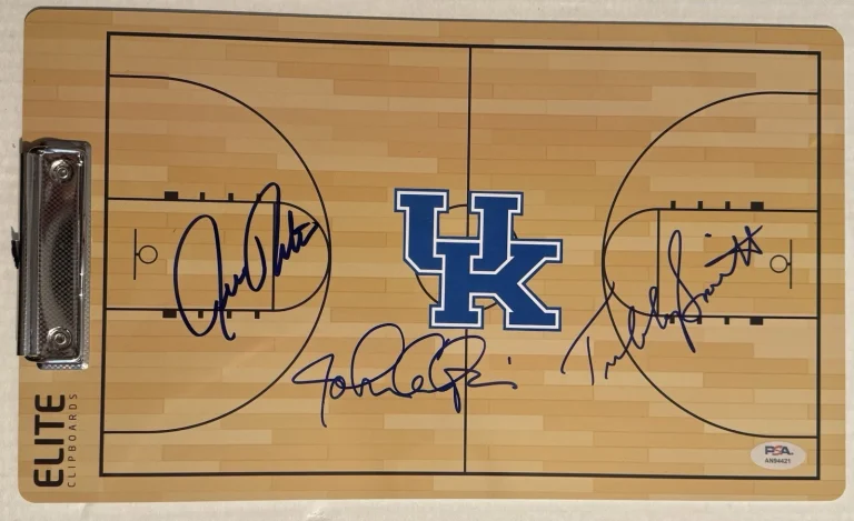 Calipari Pitino Smith Triple Signed Kentucky Wildcats Coaches Clipboard PSA/DNA