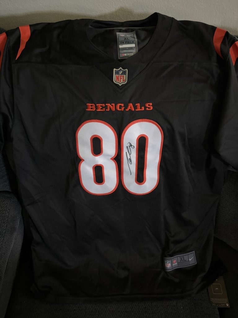 Andrei Iosivas SIGNED Cincinnati Bengals Jersey Stitched Size XL See Descript