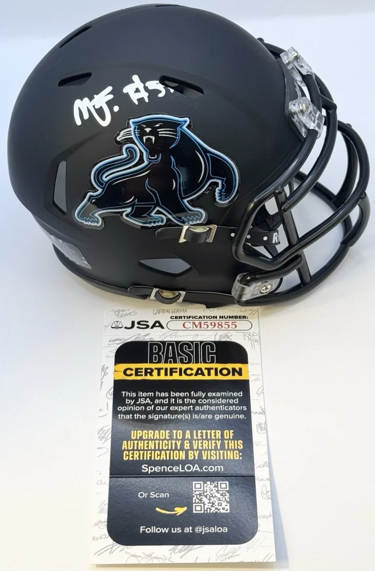 Monroe Freeling Signed Autographed Carolina Panthers Mini Helmet JSA COA