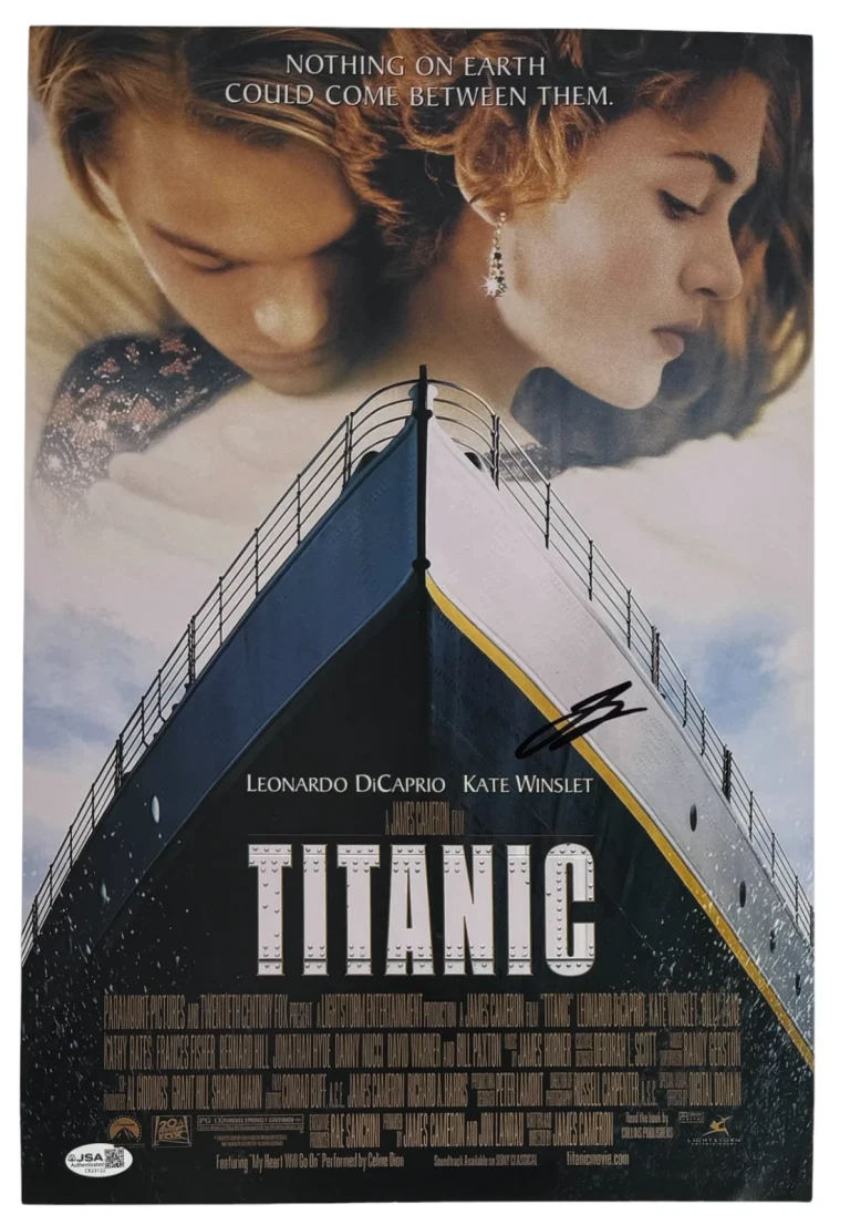 Leonardo DiCaprio Titanic Signed Autograph 12x18 Movie Poster Photo JSA COA