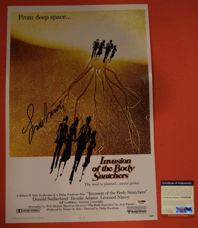 Leonard Nimoy Signed Invasion of the Body Snatchers 12x18 Movie Poster PSA/DNA