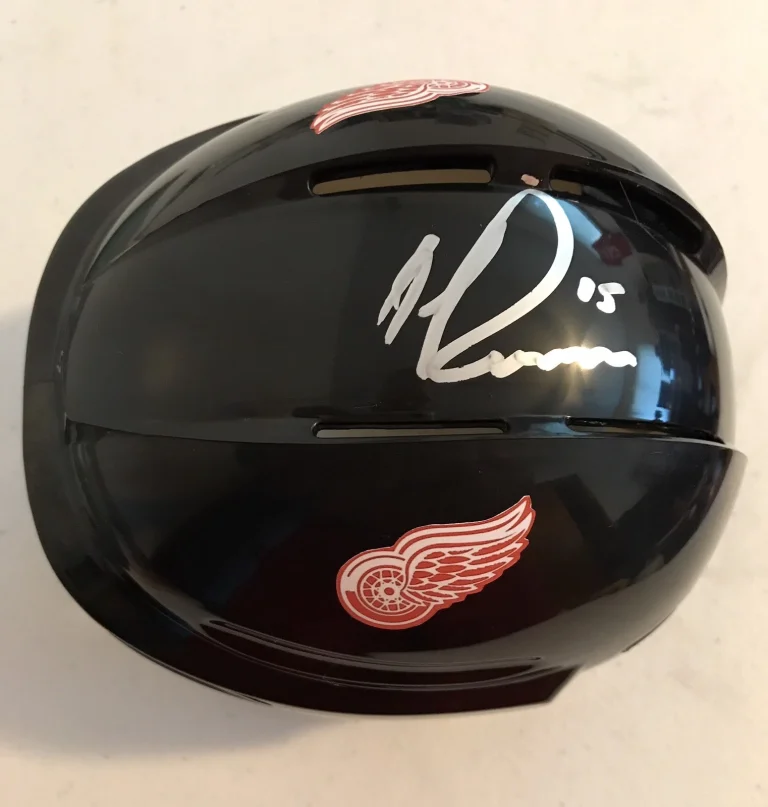 Michael Rasmussen Signed Autographed Detroit Red Wings Mini Helmet Coa