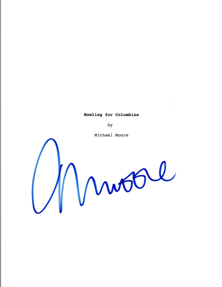 Michael Moore Signed Autographed BOWLING FOR COLUMBINE Movie Script COA VD