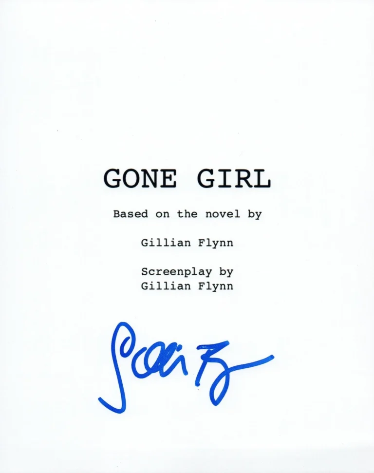 Gillian Flynn Signed Autographed GONE GIRL Movie Script COA VD