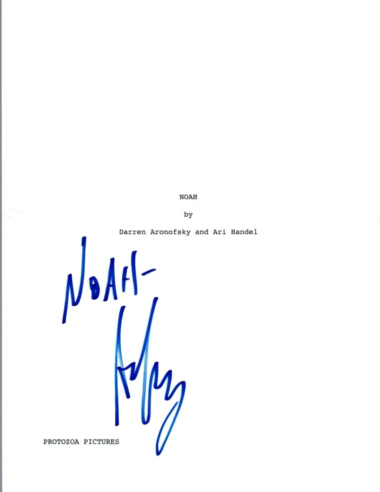 Darren Aronofsky Signed Autographed NOAH Full Movie Script COA VD