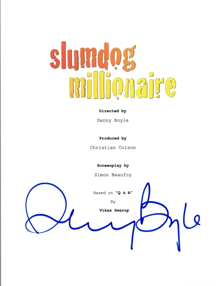 Danny Boyle Signed Autographed SLUMDOG MILLIONAIRE Movie Script COA VD