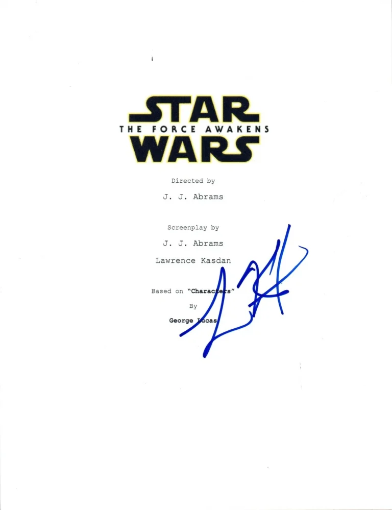 Lawrence Kasdan Signed Autographed STAR WARS THE FORCE AWAKENS Script COA VD