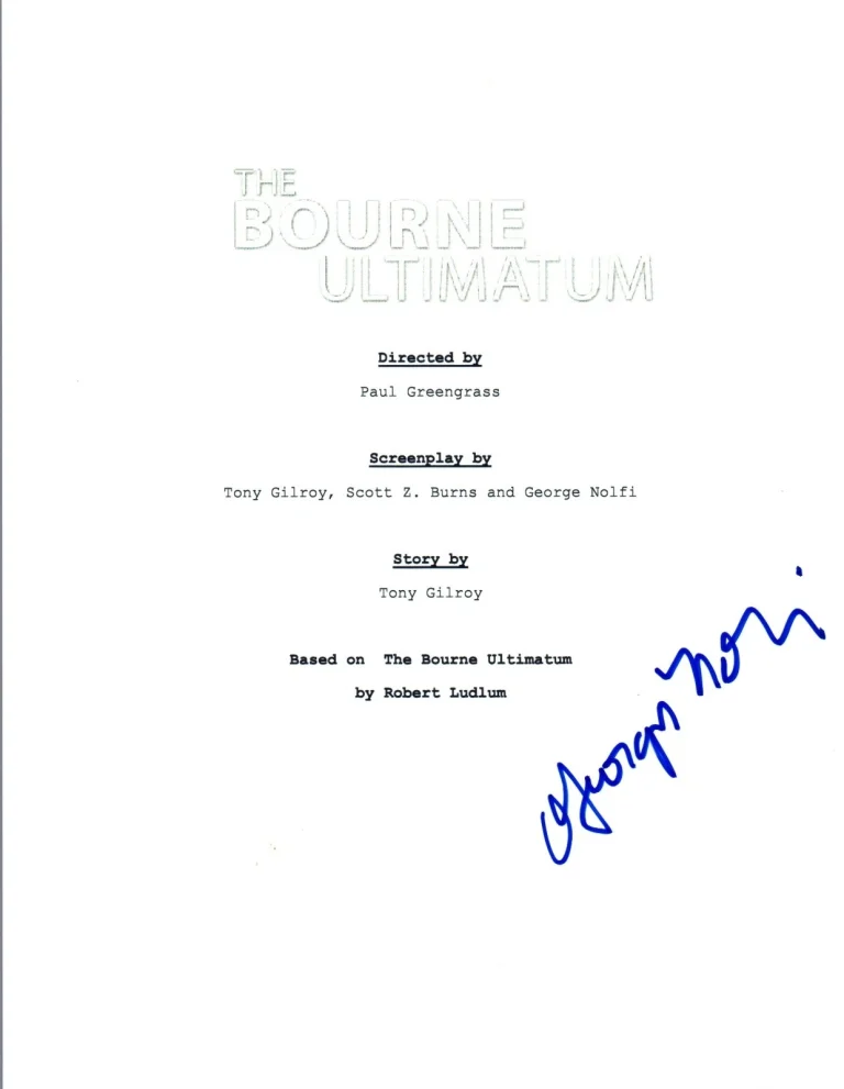 George Nolfi Signed Autograph THE BOURNE ULTIMATUM Movie Script COA VD