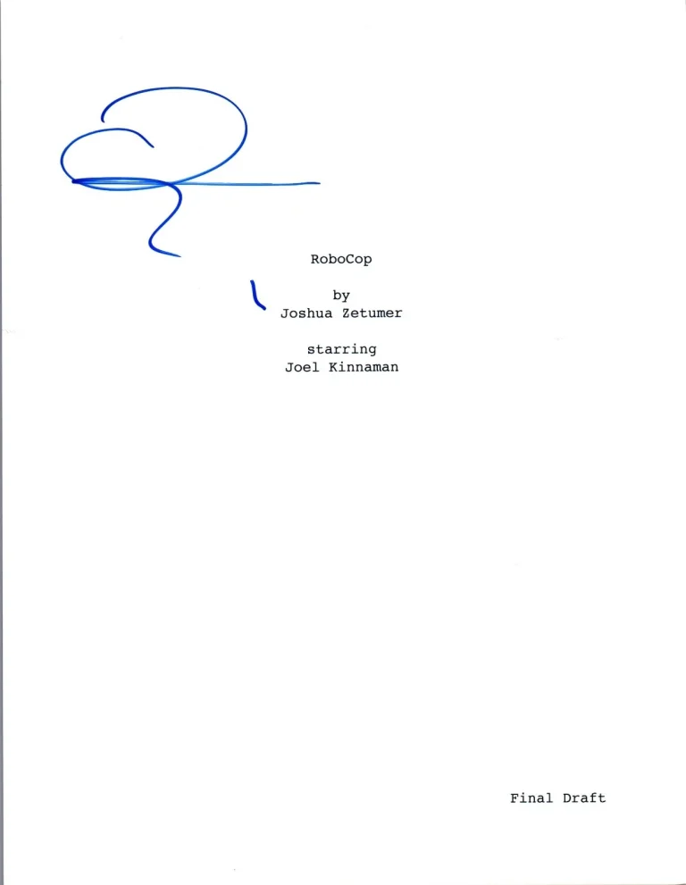 Joel Kinnaman Signed Autographed ROBOCOP Movie Script COA VD