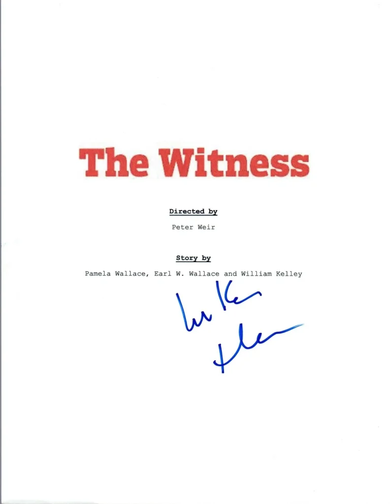 Lukas Haas Signed Autographed THE WITNESS Movie Script COA VD