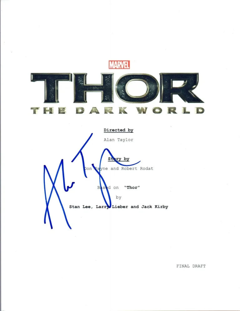 Alan Taylor Signed Autographed THOR THE DARK WORLD Full Movie Script COA VD