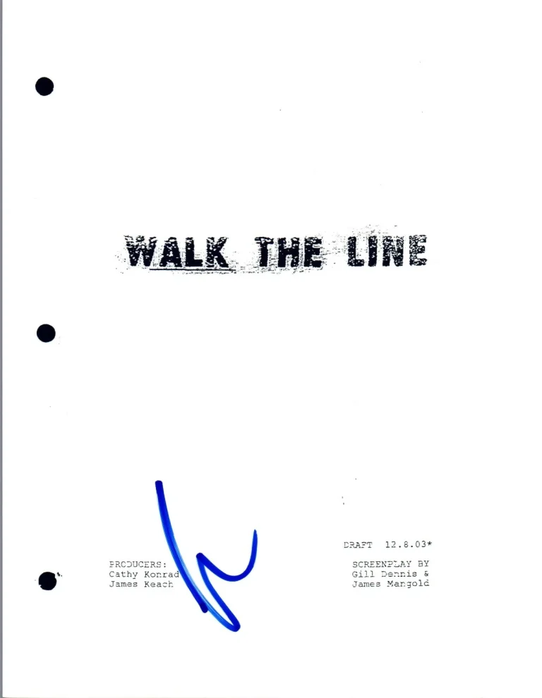 Joaquin Phoenix Signed Autographed Walk The Line Full Movie Script COA VD