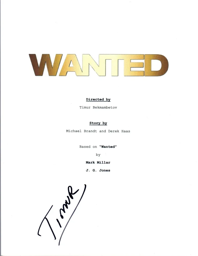 Timur Bekmambetov Signed Autographed WANTED Movie Script COA VD