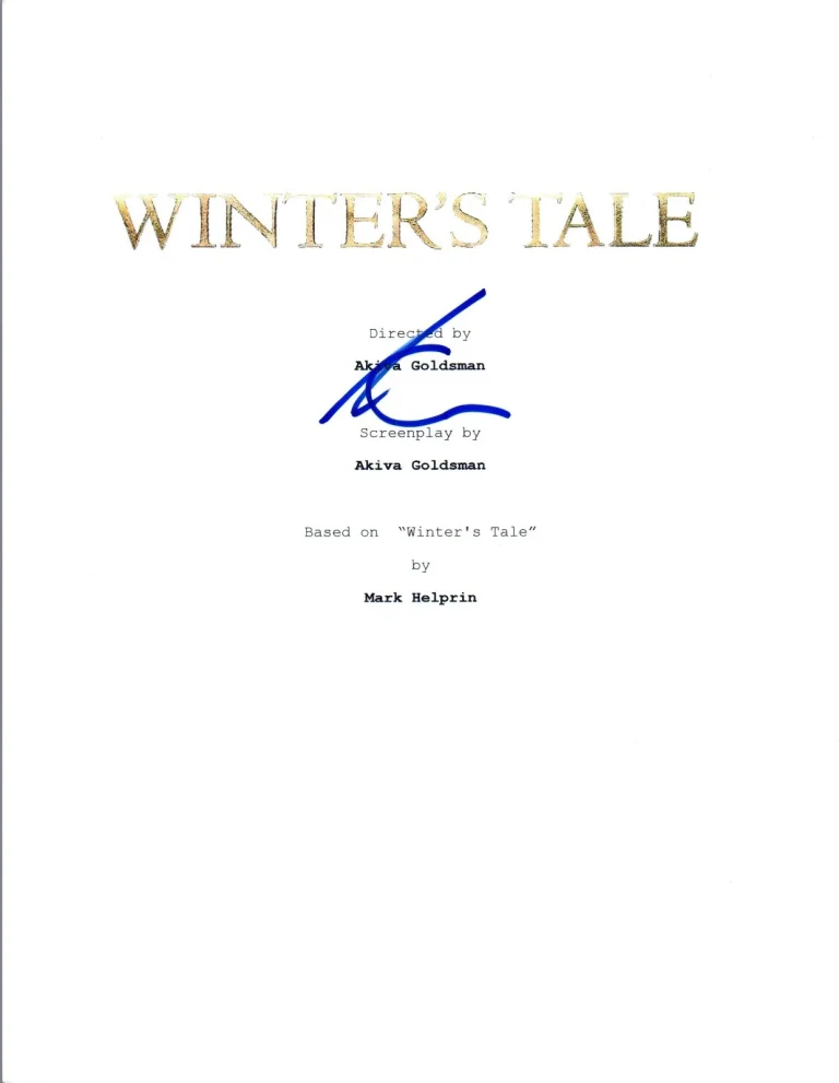 Akiva Goldsman Signed Autographed WINTER'S TALE Full Movie Script COA VD