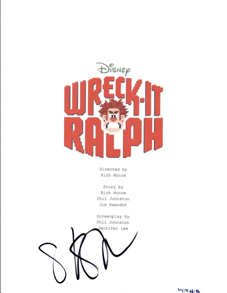 Sarah Silverman Signed Autographed WRECK IT RALPH Full Movie Script COA VD