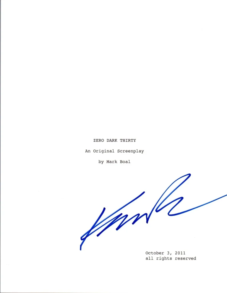 Kathryn Bigelow Signed Autographed ZERO DARK THIRTY Movie Script COA VD