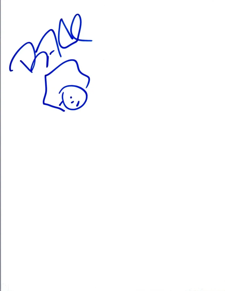 Ryan Cabrera Signed Autographed Hand Drawn Sketch COA VD