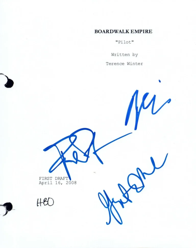 Gretchen Mol Terence Winter Paul Sparks Signed BOARDWALK EMPIRE Pilot Script VD