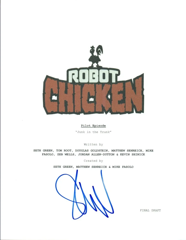 Seth Green Signed Autographed ROBOT CHICKEN  Pilot Episode Script COA VD