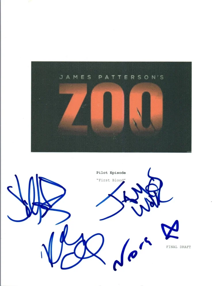 ZOO Cast Signed Autographed Pilot Episode Script By 4 Billy Burke Wolk +2 COA VD