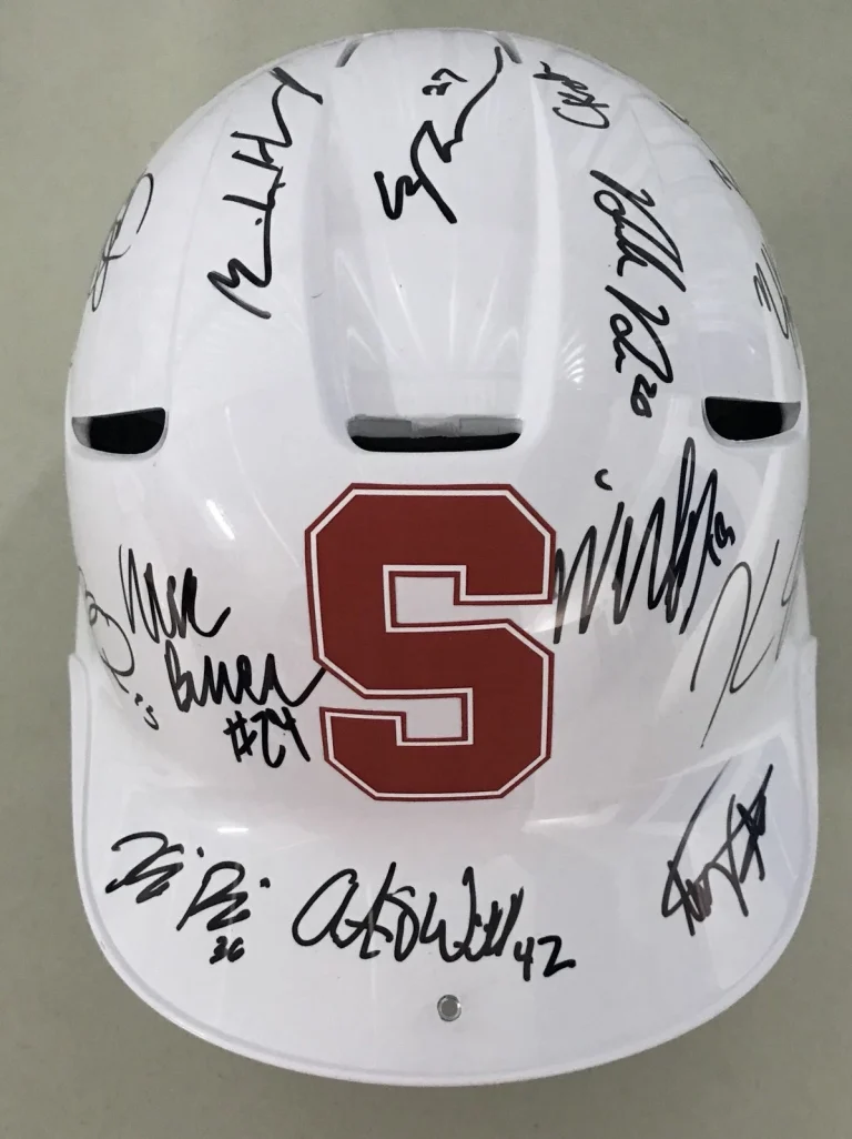 2018 Stanford Cardinals Custom Team Signed Full Size Batting Helmet Top 25 Coa