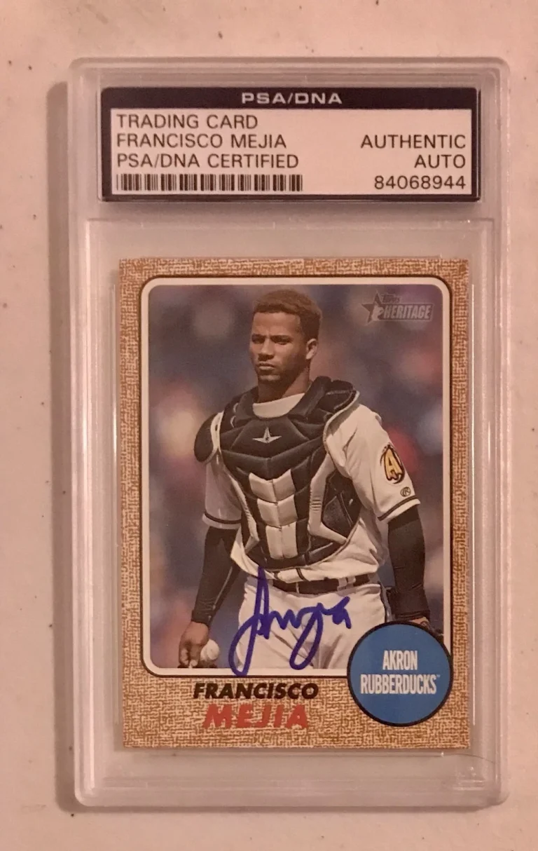 Francisco Mejia Signed Autographed Cleveland Indians Psa/Dna Slabbed Rookie Card