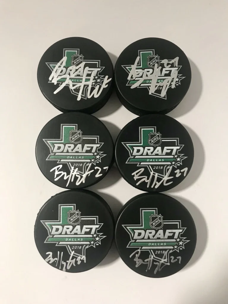 Barrett Hayton Signed Autographed 2018 NHL Draft Puck 1st Round Pick PSA/DNA COA