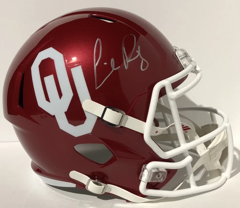 Lincoln Riley Signed Oklahoma Sooners F/S Replica Helmet Bring The Wood Psa/Dna