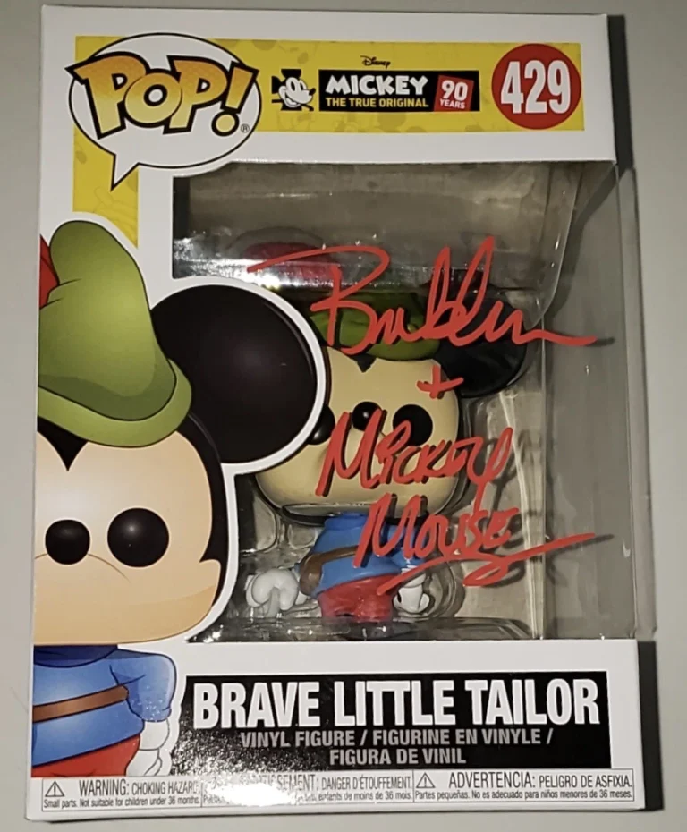 Bret Iwan Signed Mickey Mouse Funko Pop Vinyl 90th Brave Little Tailor Psa/Dna