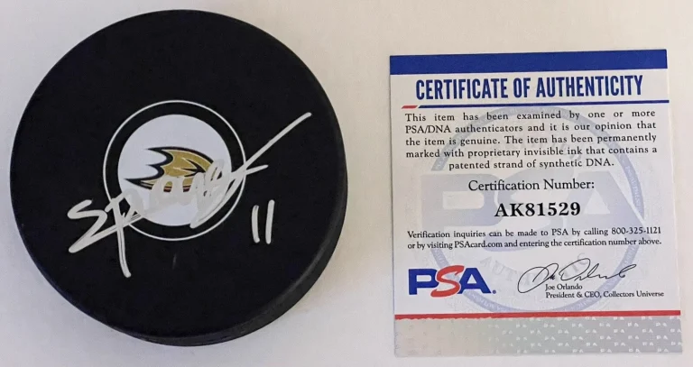 Daniel Sprong Signed Autographed Anaheim Ducks Logo Hockey Puck PSA/DNA