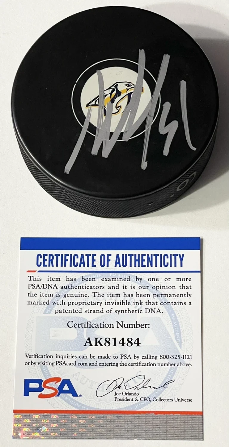 Austin Watson Signed Autographed Nashville Predators Puck Stanley Cup PSA/DNA