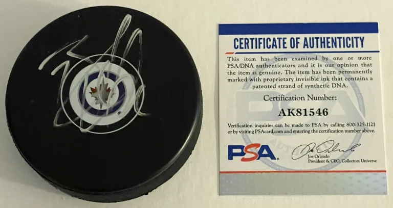 Blake Wheeler Signed Autographed Winnipeg Jets Puck Stanley Cup PSA/DNA