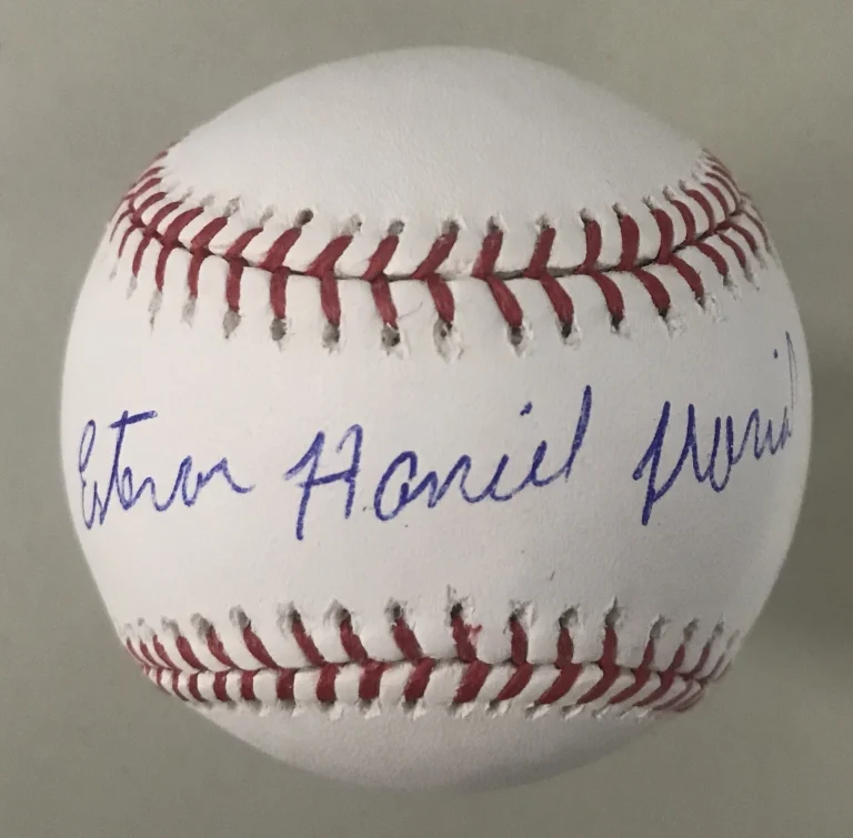 Estevan Florial Signed Autograph Oml Baseball New York Yankees Full Name Psa/Dna