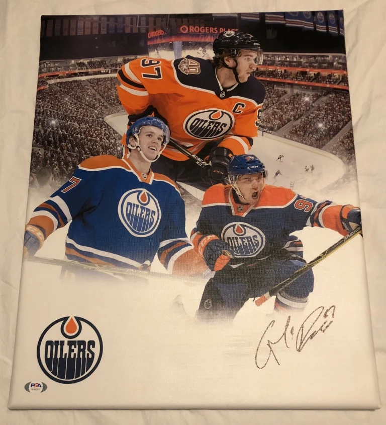 Connor Mcdavid Signed Autographed 16x20 Stretched Edmonton Oilers Canvas Psa/Dna