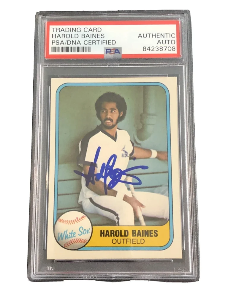 Harold Baines Signed Autographed Chicago White Sox 1981 Rookie Card Psa/Dna