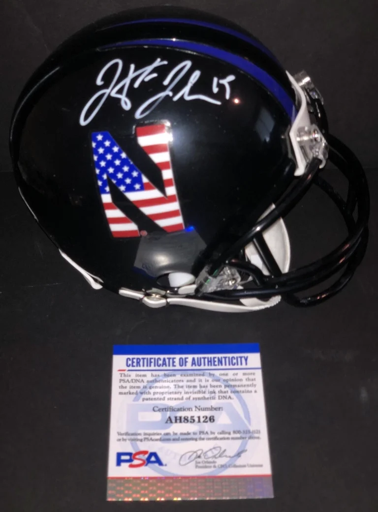 Hunter Johnson Signed Autographed Northwestern Wildcats Mini Helmet Psa/Dna