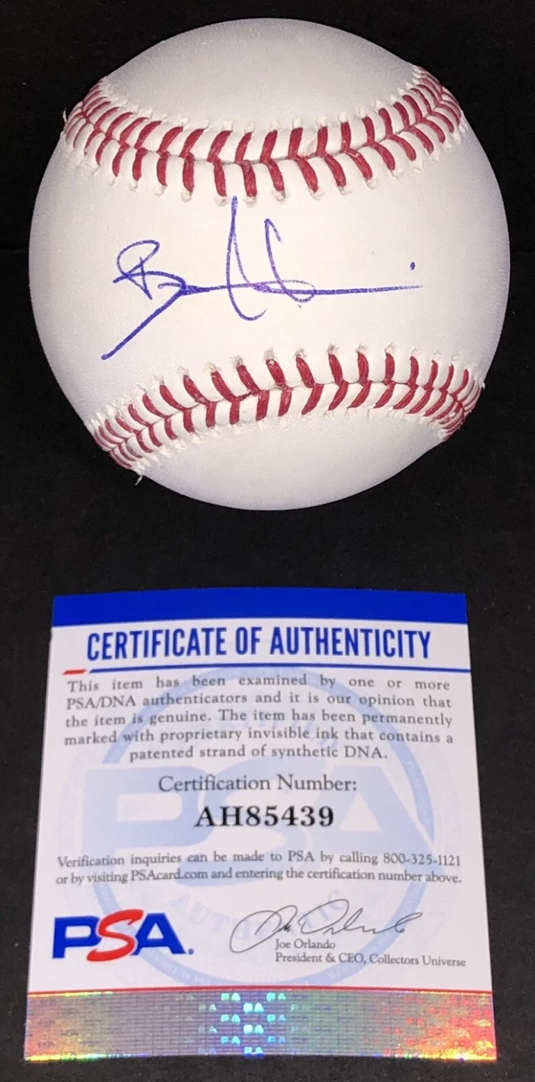 Bradley Zimmer Signed Autographed Cleveland Indians OML Baseball Psa/Dna