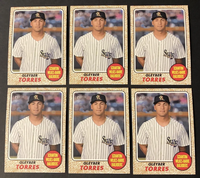 (6) 2017 TOPPS HERITAGE #100 GLEYBER TORRES RC CARDS