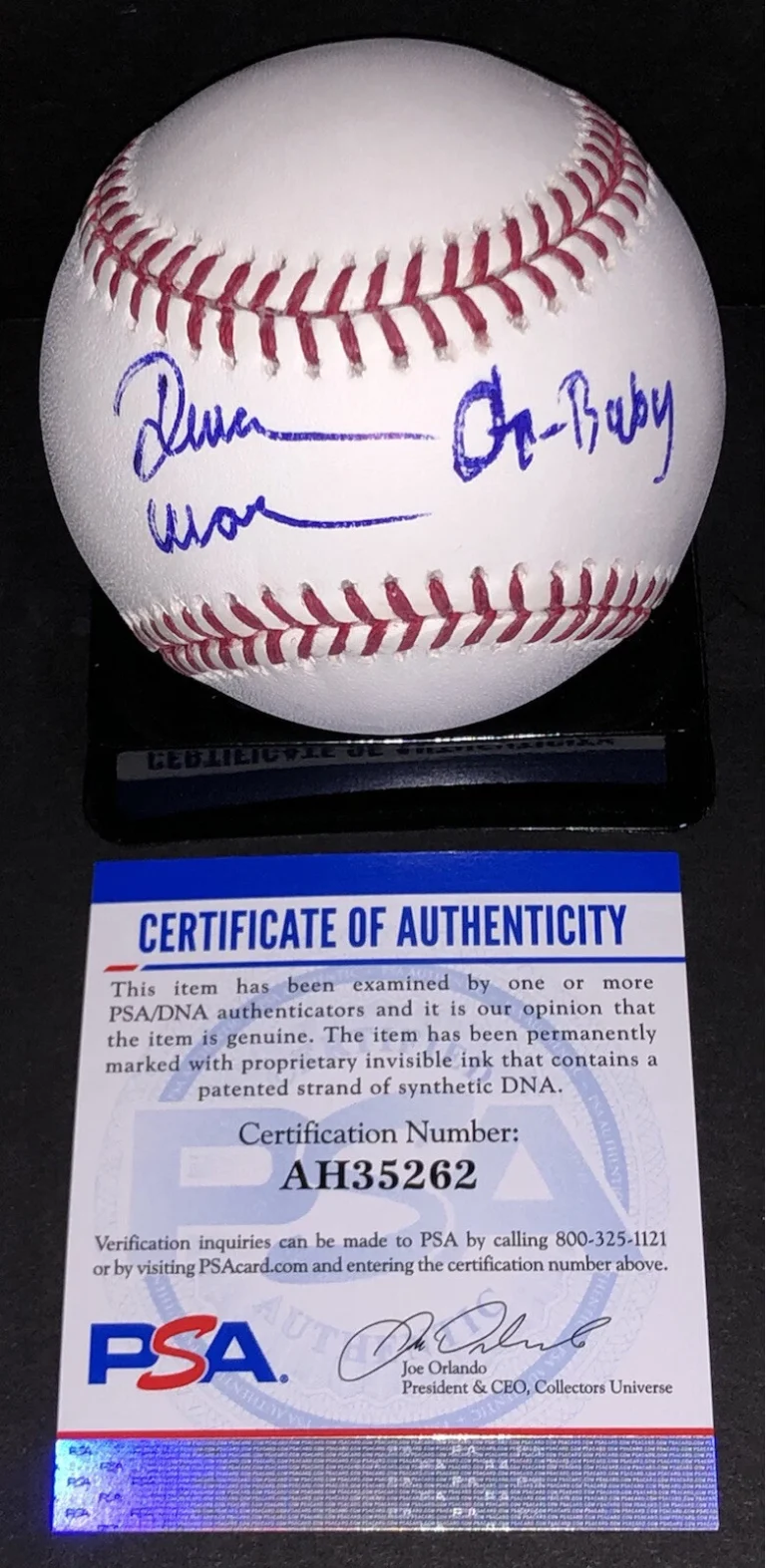 Dwayne Warren Signed Autographed Hardball G Baby Baseball Psa/Dna