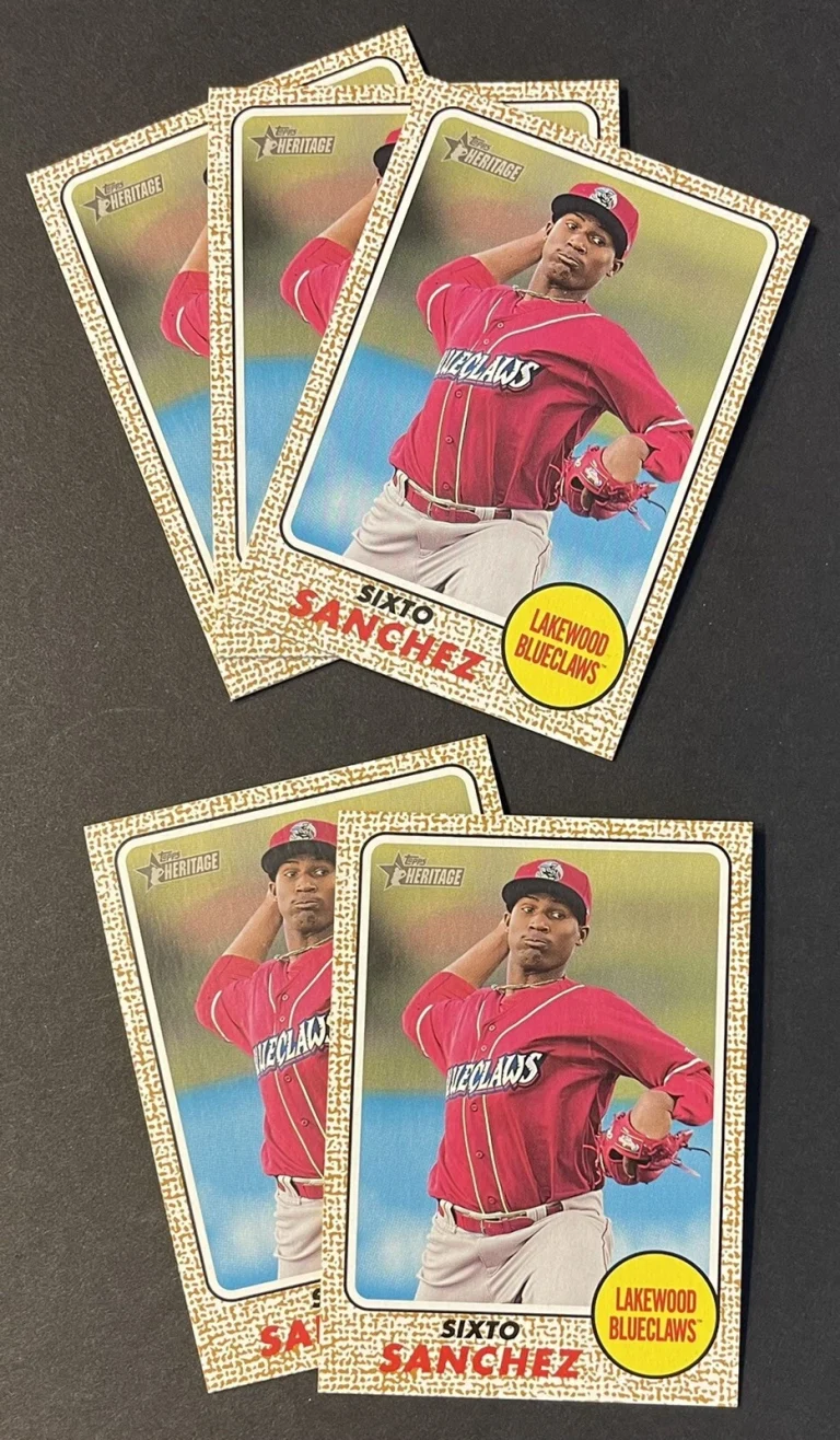 (5) Lot 2017 TOPPS HERITAGE MINORS - SIXTO SANCHEZ Lakewood Blueclaws