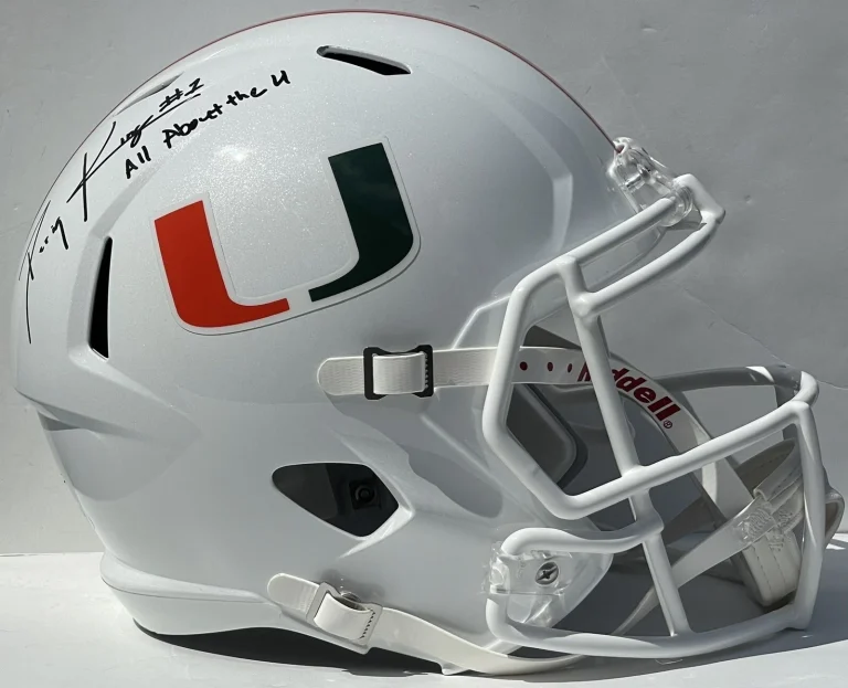 Deriq D’Eriq King Signed Autographed Miami Hurricanes Full Size Helmet PSA/DNA